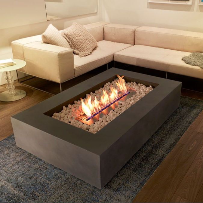 Orta masa 2 tərəfli şüşəli Bioethanol şömine